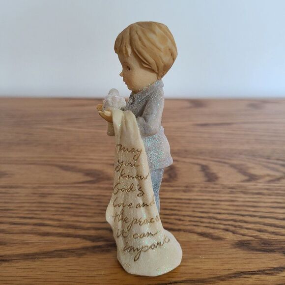 Foundations by Karen Hahn Boy With Bird and Blanket Confirmation Cute Figurine - Picture 3 of 9